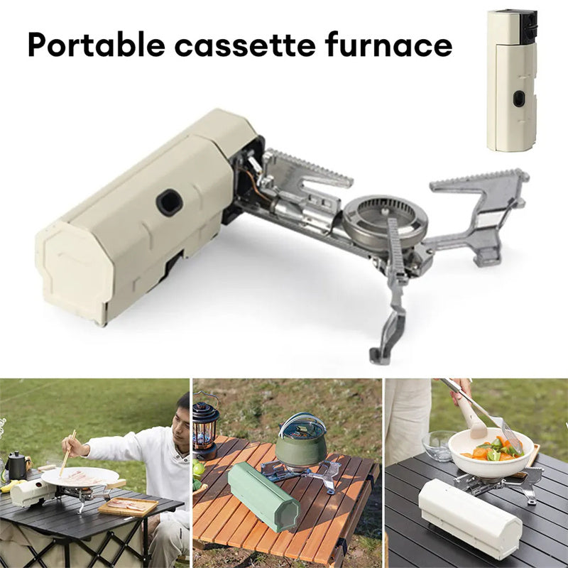 Camping Gas Stove Portable Folding Cassette Stove Outdoor Hiking BBQ Travel Cooking Grill Cooker Gas Burner Food Heating Tool Kitchen Gadgets Aroozy