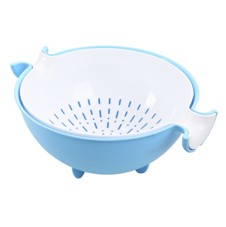 Multifunctional rotary drain basket plastic round double fruit basket washing basket Aroozy