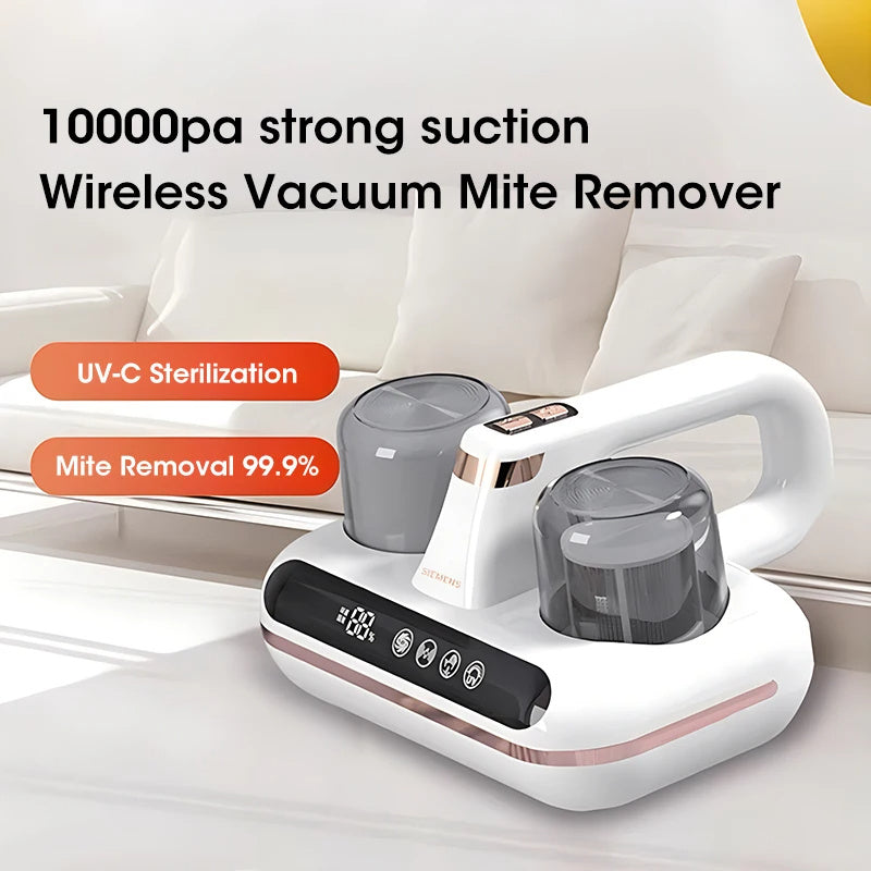 New Mattress Vacuum Mite Remover Cordless Handheld Cleaner Powerful Suction For Cleaning Bed Pillows Home Supplies Aroozy