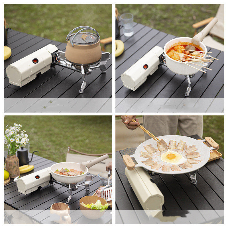 Camping Gas Stove Portable Folding Cassette Stove Outdoor Hiking BBQ Travel Cooking Grill Cooker Gas Burner Food Heating Tool Kitchen Gadgets Aroozy