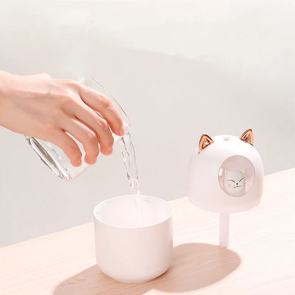 Air Humidifier USB Luminaire With Ear Kitten Aroozy