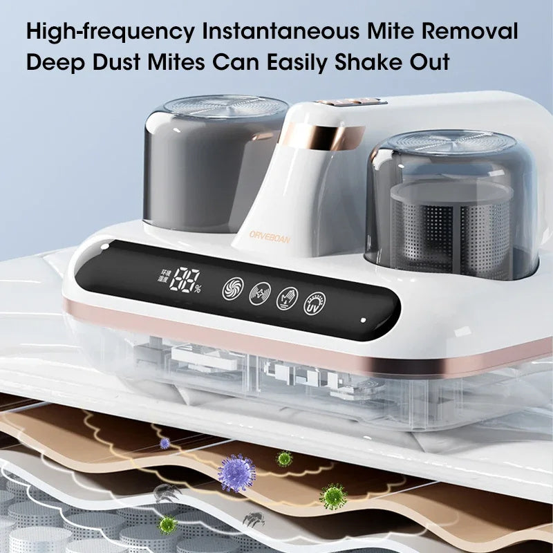 New Mattress Vacuum Mite Remover Cordless Handheld Cleaner Powerful Suction For Cleaning Bed Pillows Home Supplies Aroozy